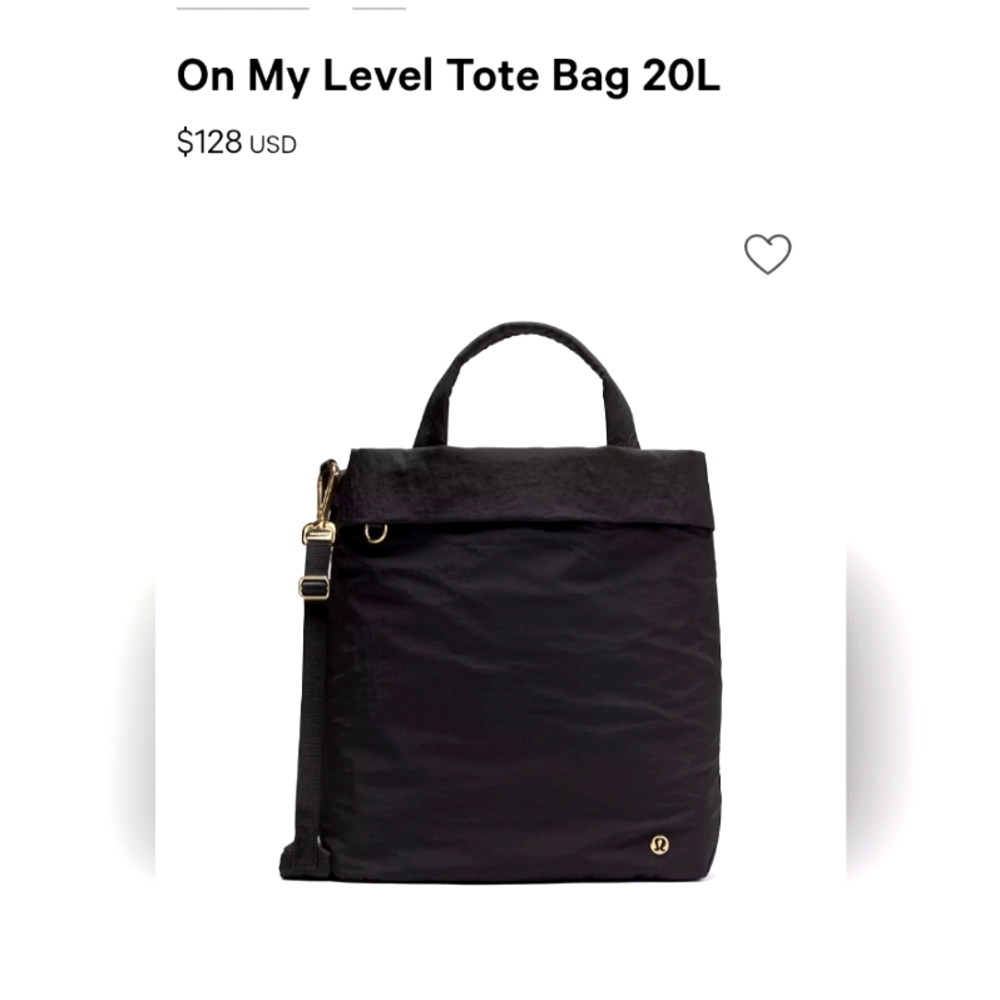 lululemon athletica Black Tote with Gold Hardware
